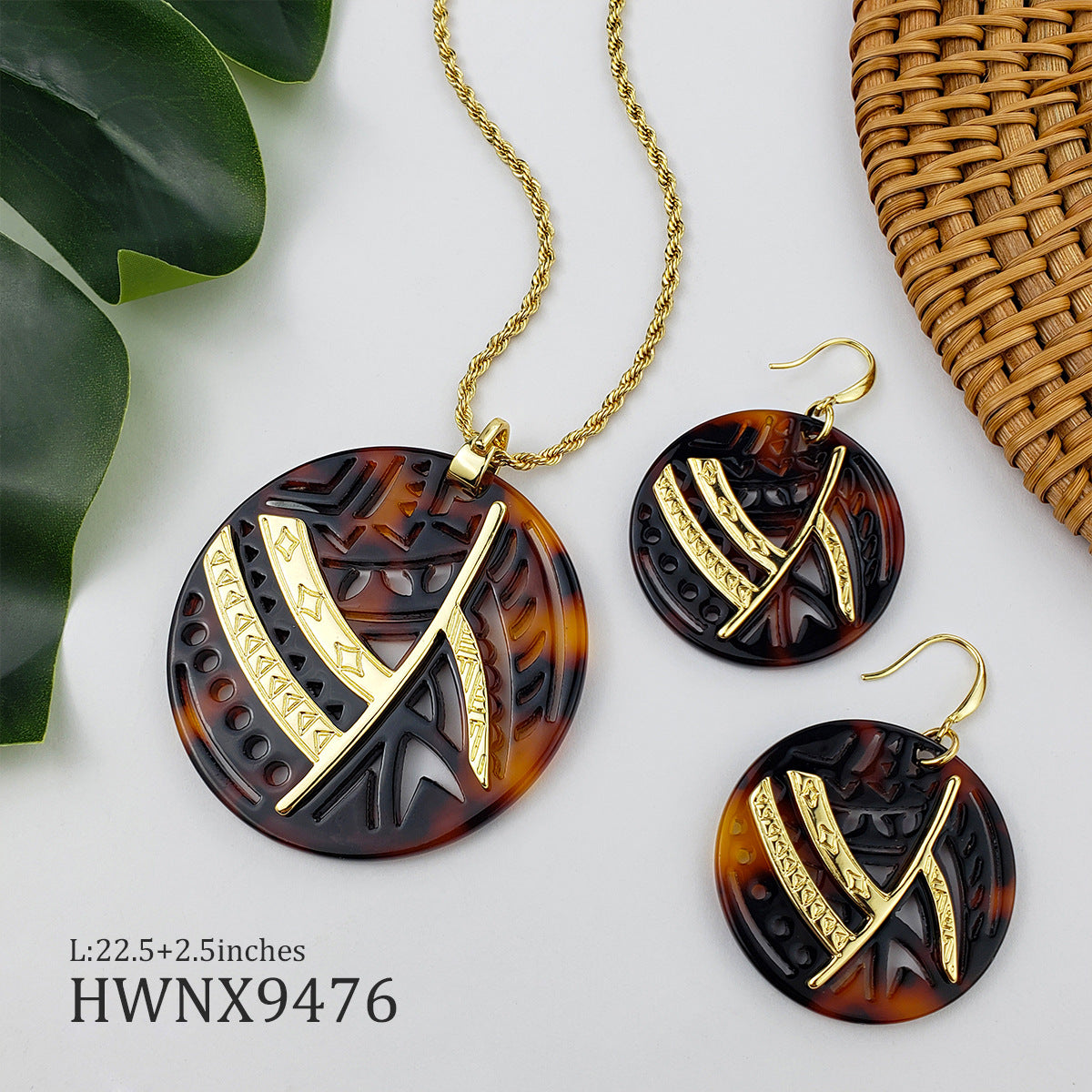 Conjunto de joyería de aretes de perlas con incrustaciones de flores grandes de acrílico al por mayor